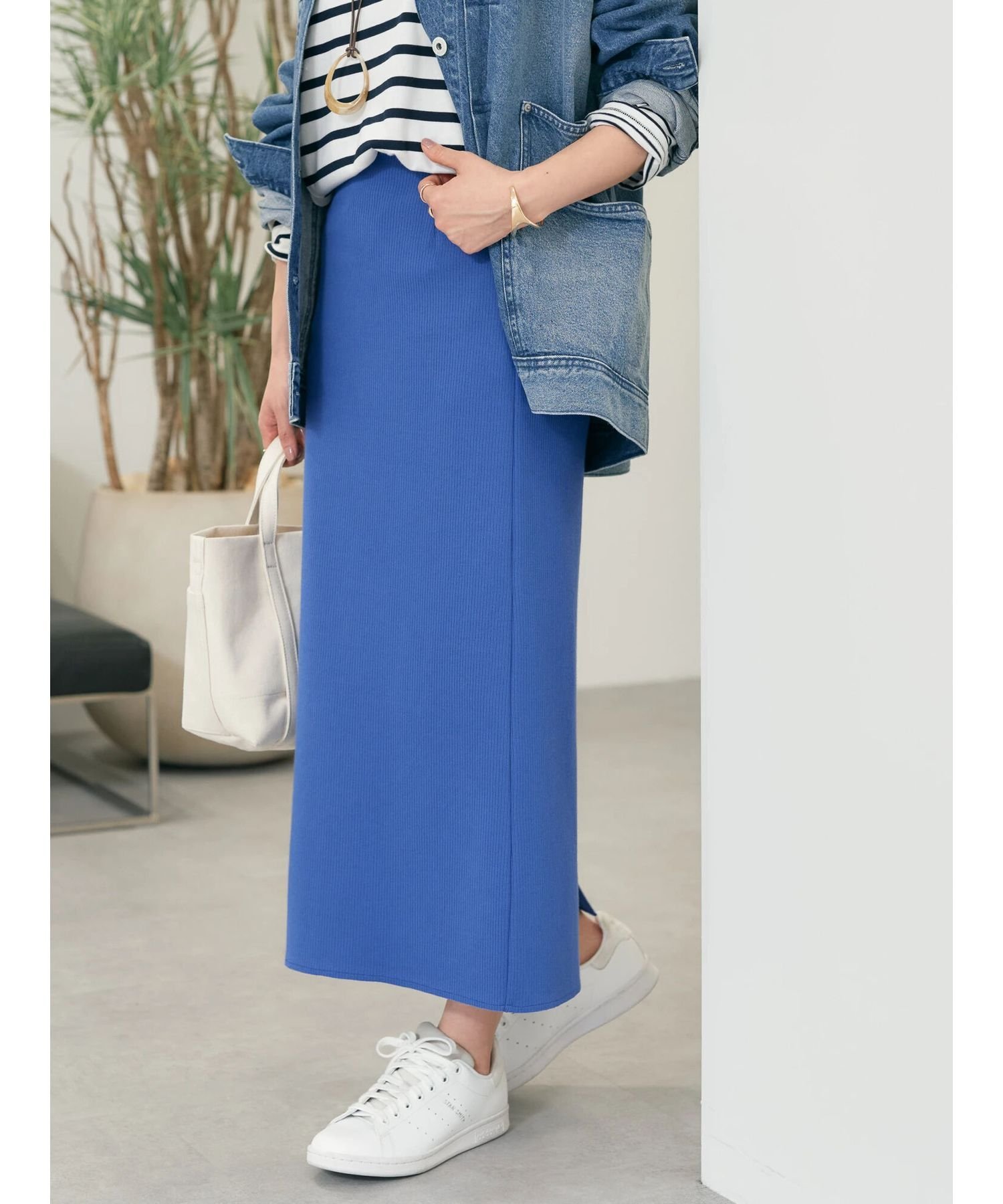 AMERICAN HOLIC 針抜きリブタイトスカート アメリカン ホリック スカート その他のスカート ブラック ホワイト ブルーのサムネイル