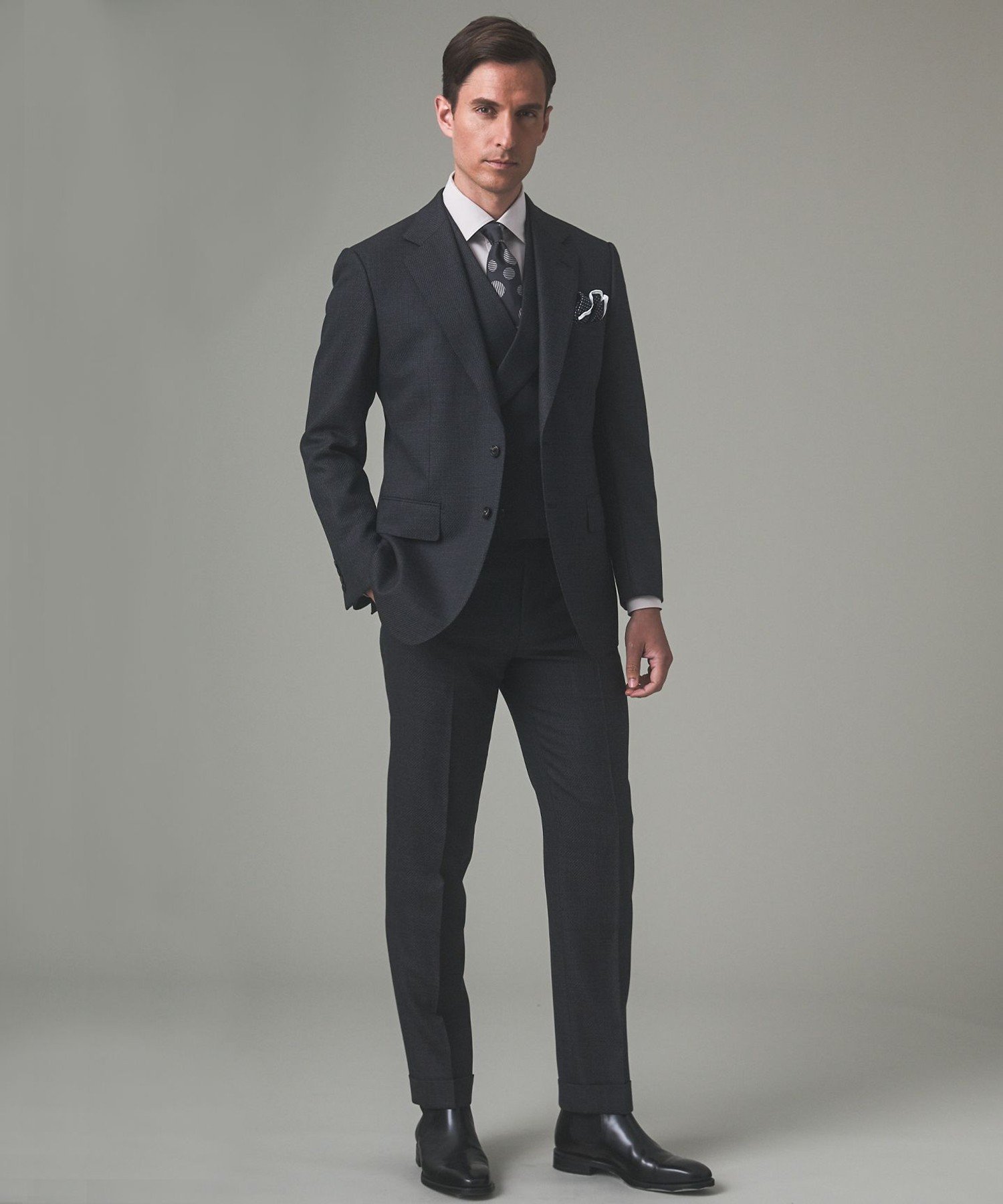 GOTAIRIKU 【ZEGNA/ゼニア】ISLANDFLEECE/アイランドフリース 3ピーススーツ(グレー) ゴタイリク スーツ・フォーマル セットアップス...