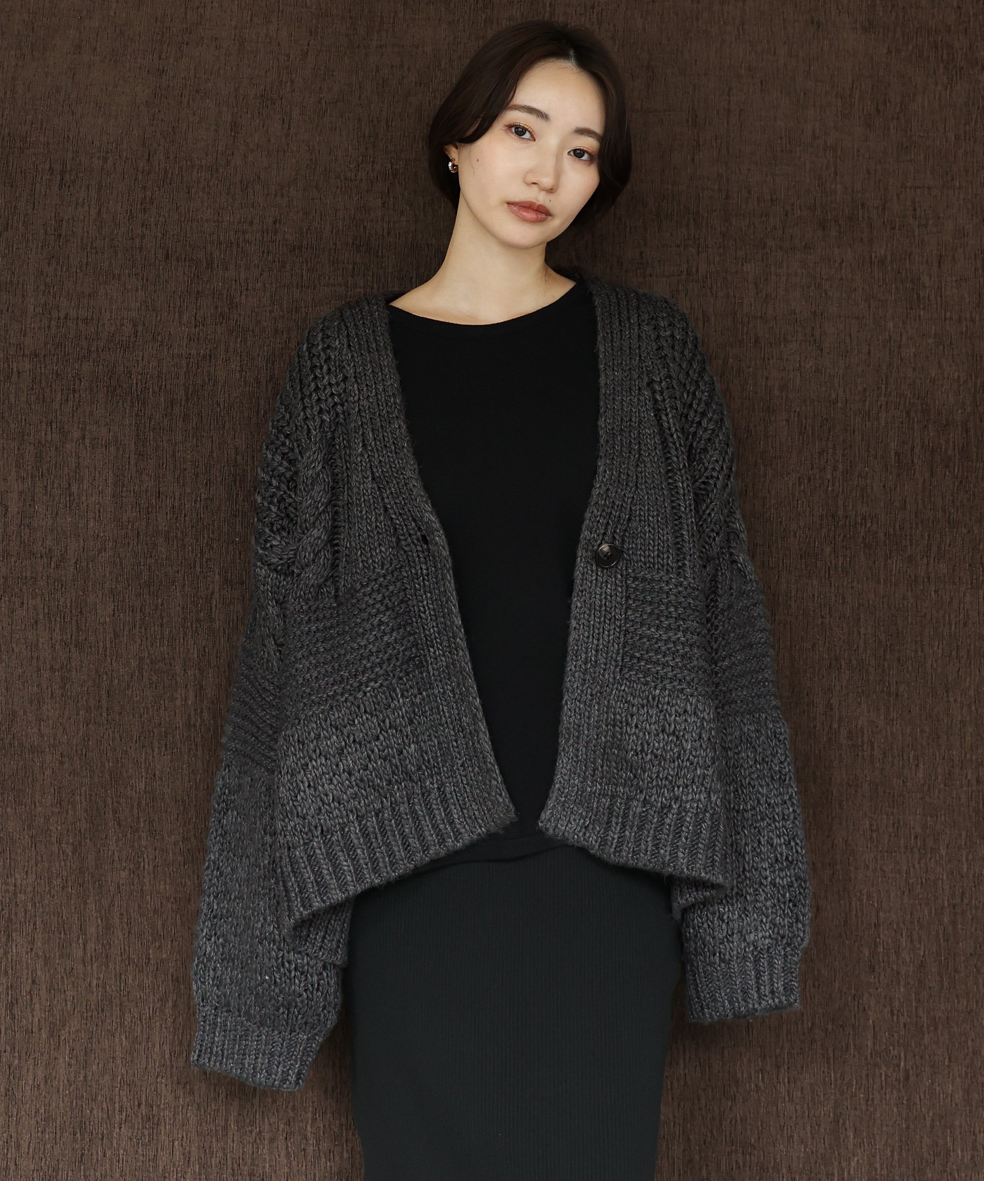 SELECT MOCA 【Et】Cable wide cardigan セレクトモカ トップス カーディガン【送料無料】のサムネイル