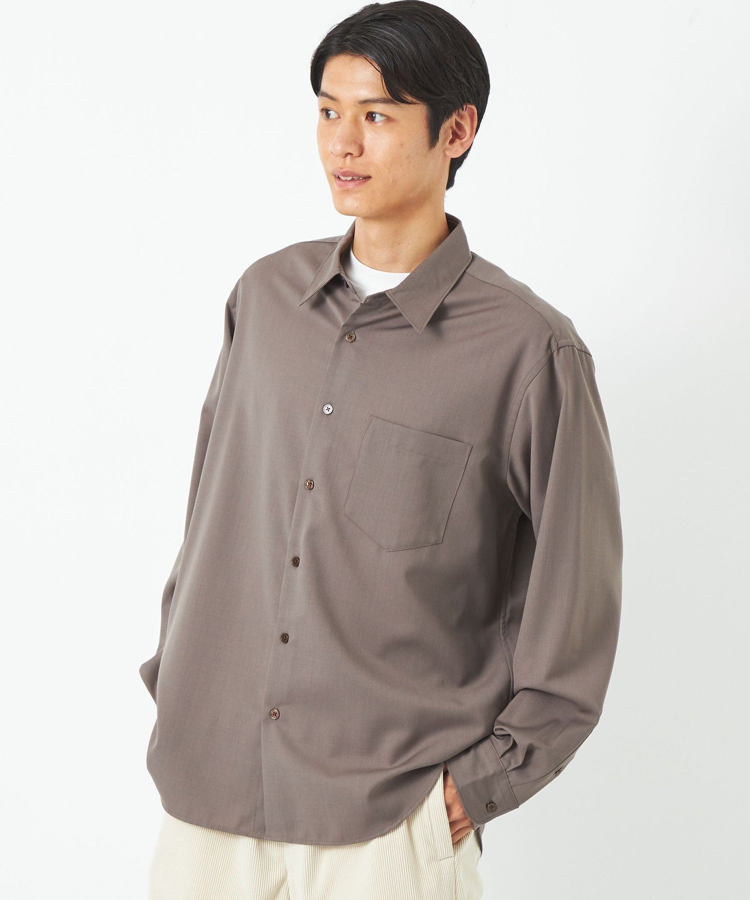 【SALE／30%OFF】UNITED ARROWS green label relaxing ウォッシャブル ビエラ ジャストルーズ シャツ -防シワ- ユナイテッドアローズ アウトレット トップス シャツ・ブラウス ブラウン グレー ネイビー【送料無料】