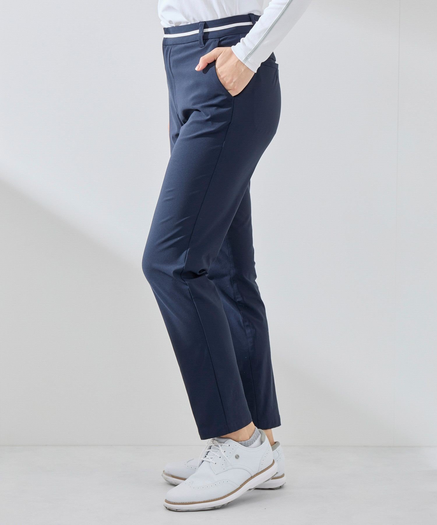 JUN&ROPE' 【UVカット】【接触冷感】【ストレッチ】ハイテンションスリムストレートパンツ ジュンアンドロペ パンツ その他のパンツ ネイビー ブラック ホワイト【送料無料】