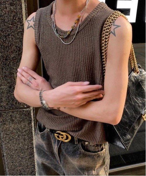 【SALE/10%OFF】NOWLE NOWLE/(M)【NOWLE】Y2K サーマル ノースリーブ トップス チェルカ トップス ノースリーブ・タンクトップ ...