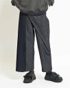 gomme タックプリーツデニムパンツ ゴム パンツ その他のパンツ ネイビー ブラック【送料無料】