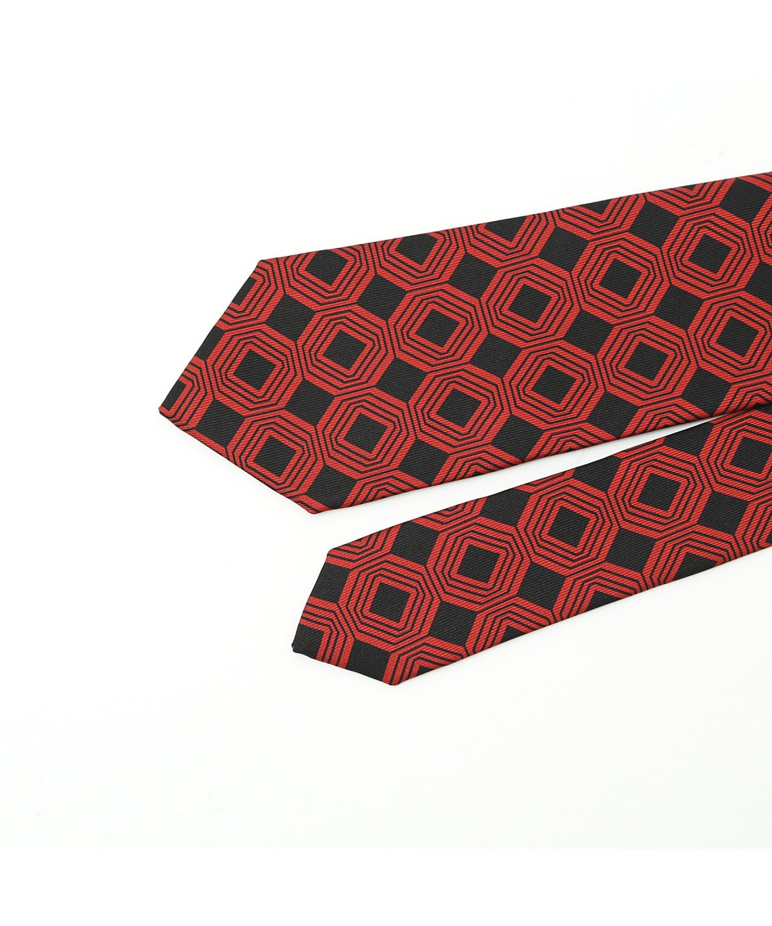DESIGNWORKS 【MADE IN JAPAN】幾何学柄ネクタイ デザインワークス スーツ・フォーマル ネクタイ・蝶ネクタイ ブラック【送料無料】