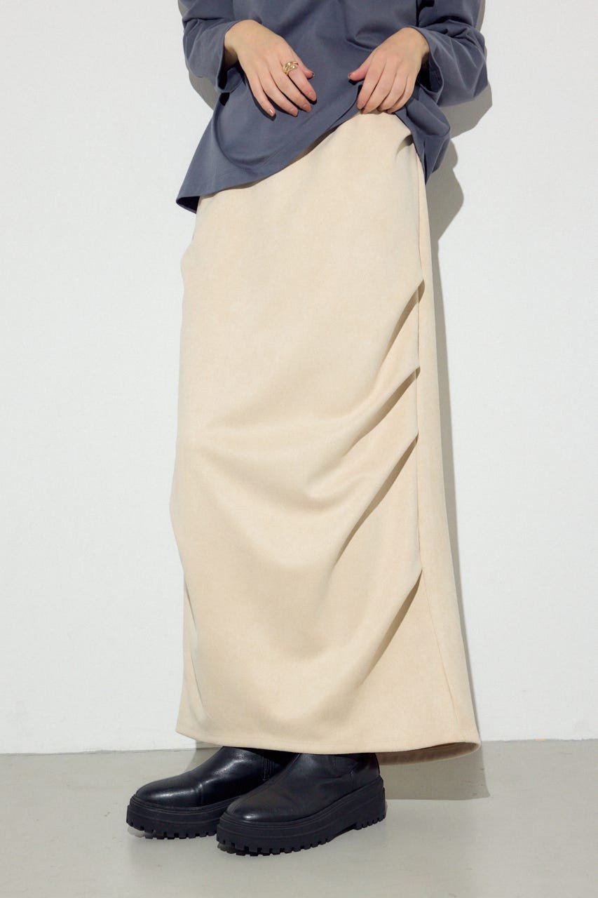 【SALE／50%OFF】AZUL BY MOUSSY フェイクスエードタックスカート アズールバイマウジー スカート ロング・マキシスカート ベージュ ブラウン