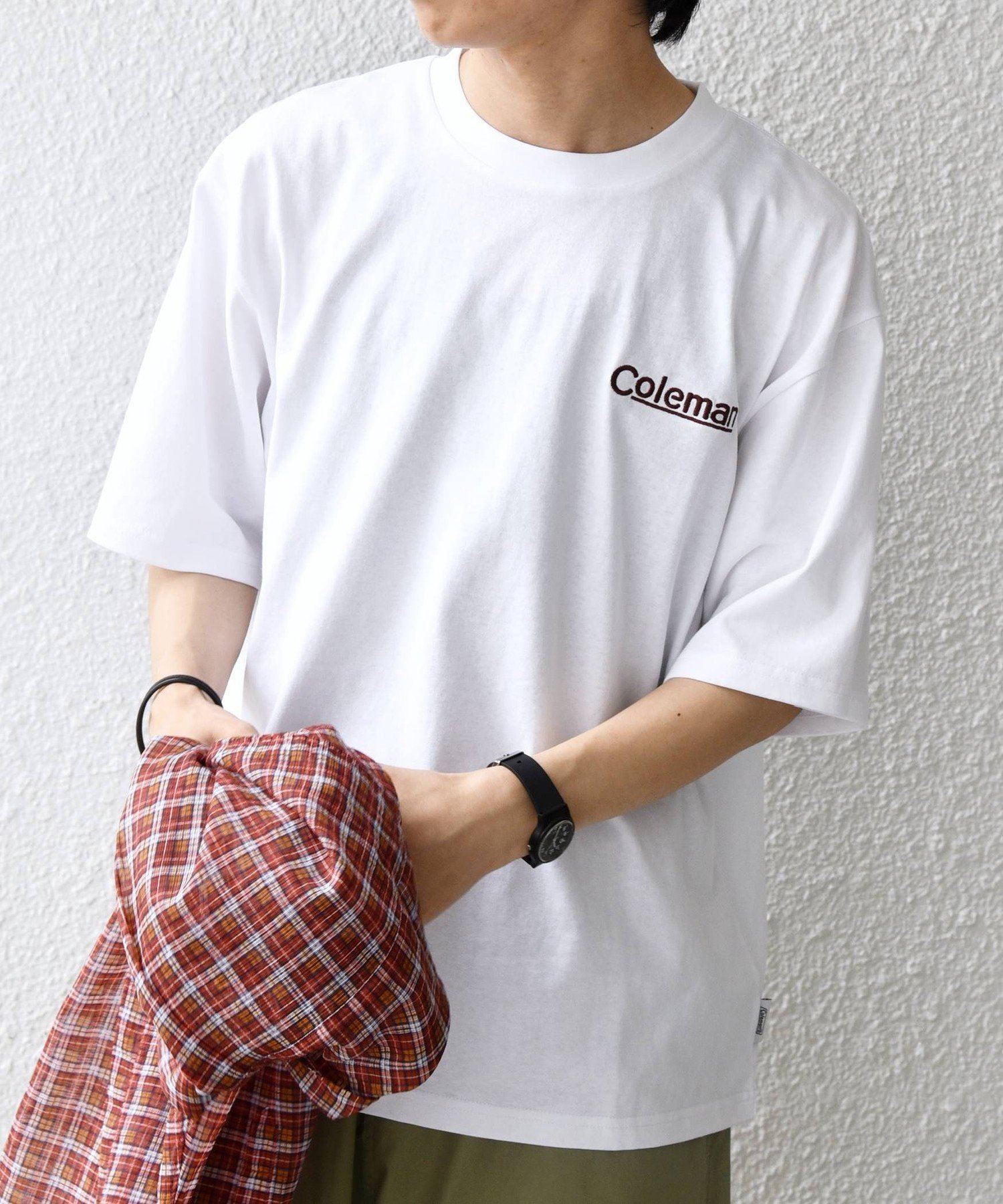 SHIPS any 【SHIPS any別注】Coleman: ランタン プリント ロゴ 刺繍 Tシャツ◇ シップス トップス カットソー・Tシャツ ホワイト ブラック【送料無料】
