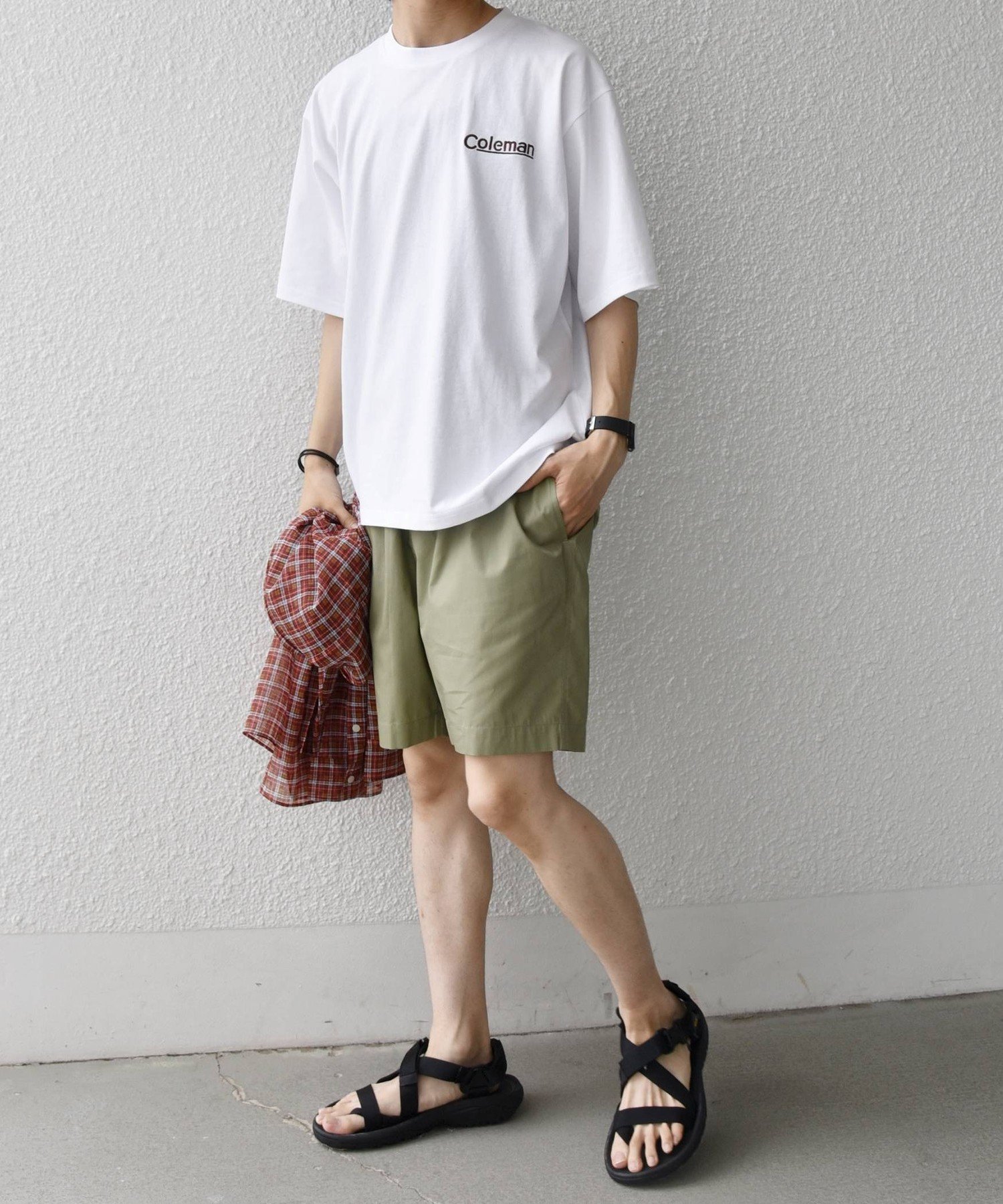 【SHIPS any別注】Coleman: ランタン プリント ロゴ 刺繍 Tシャツ◇ シップス トップス カットソー・Tシャツ ホワイト ブラック