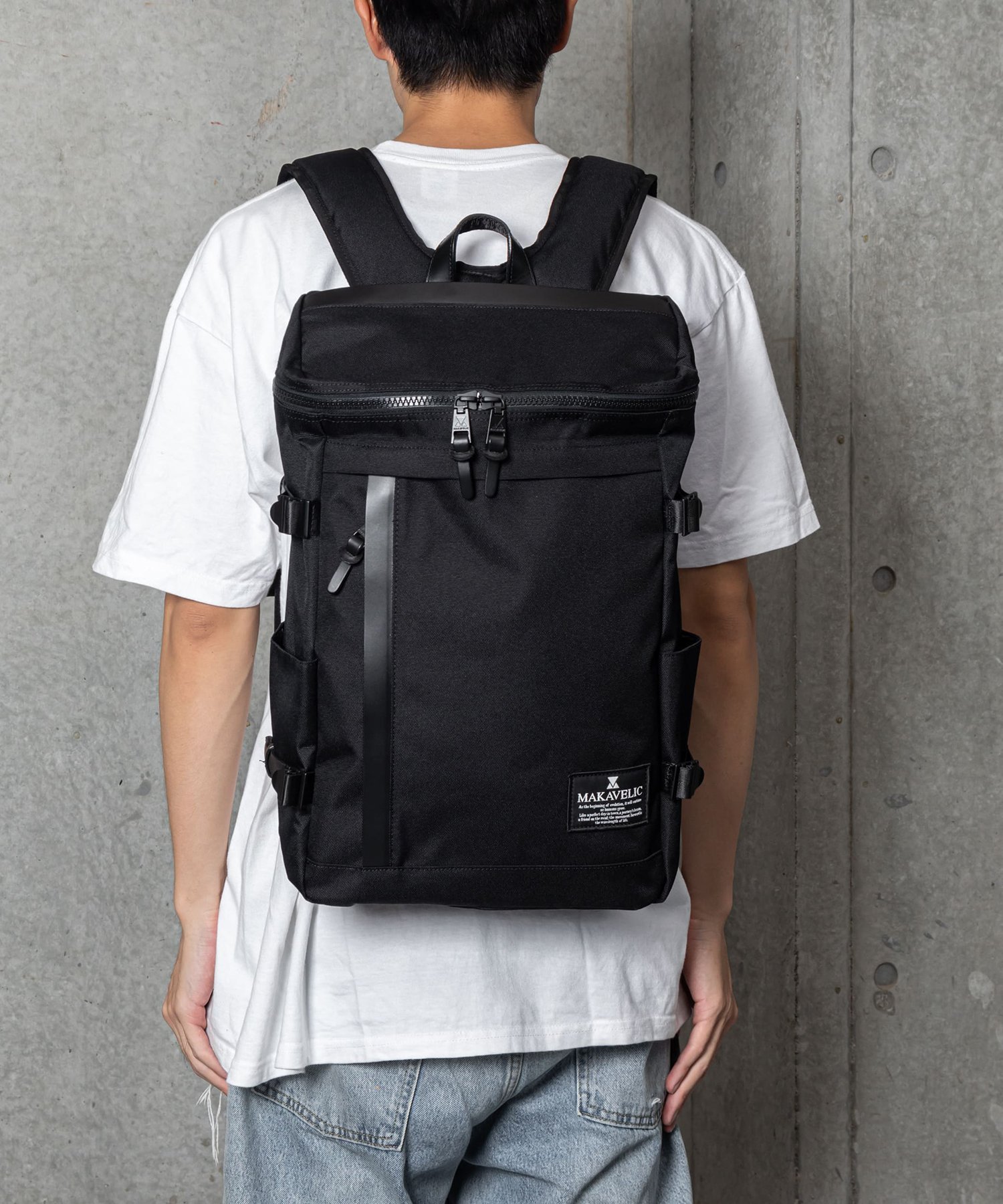 マキャベリック リュック メンズ MAKAVELIC RECTANGLE DAYPACK / デイパック / リュックサック マキャベリック バッグ リュック・バックパック ブラック ネイビー【送料無料】