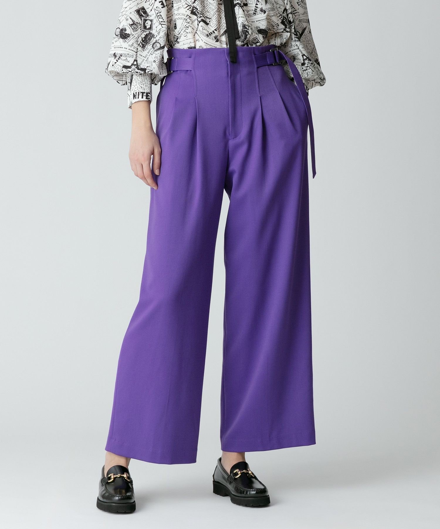 【SALE／40%OFF】allureville ウールチノサイドドロストワイドパンツ アルアバイル パンツ チノパンツ ..