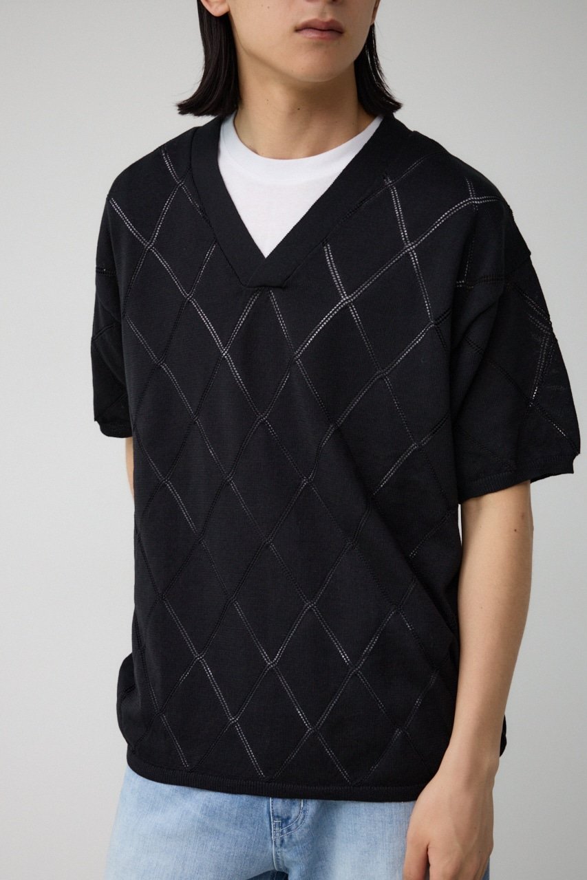 【SALE/50%OFF】AZUL BY MOUSSY スカシアミレイヤードニット アズールバイマウジー トップス ニット ブラック グレー ホワイト