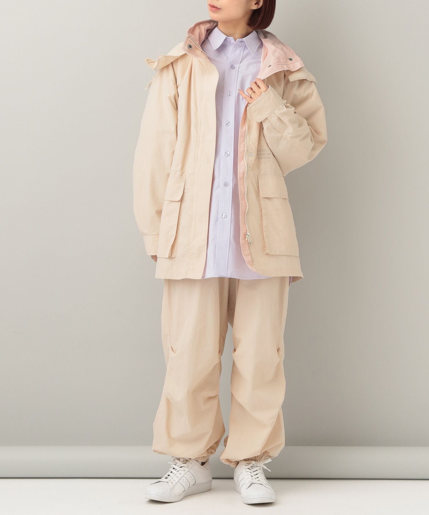 【SALE／45%OFF】e/rm 【e/rm・コラボ】AOR*e/rm ナイロンブルゾン アパートバイ ジャケット・アウター ブルゾン・ジャンパー ネイビー ベージュ【送料無料】