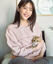 【SALE/20%OFF】any SiS L 【貴島明日香さんコラボ】ラメ裏毛猫トレーニャー エニィスィス トップス スウェット・トレーナー ホワイト ピンク【...