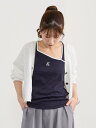 NICOLE CLUB ホルターネックタンクトップ ニコル クラブ トップス ノースリーブ・タンクトップ ブルー ホワイト ネイビー【送料無料】