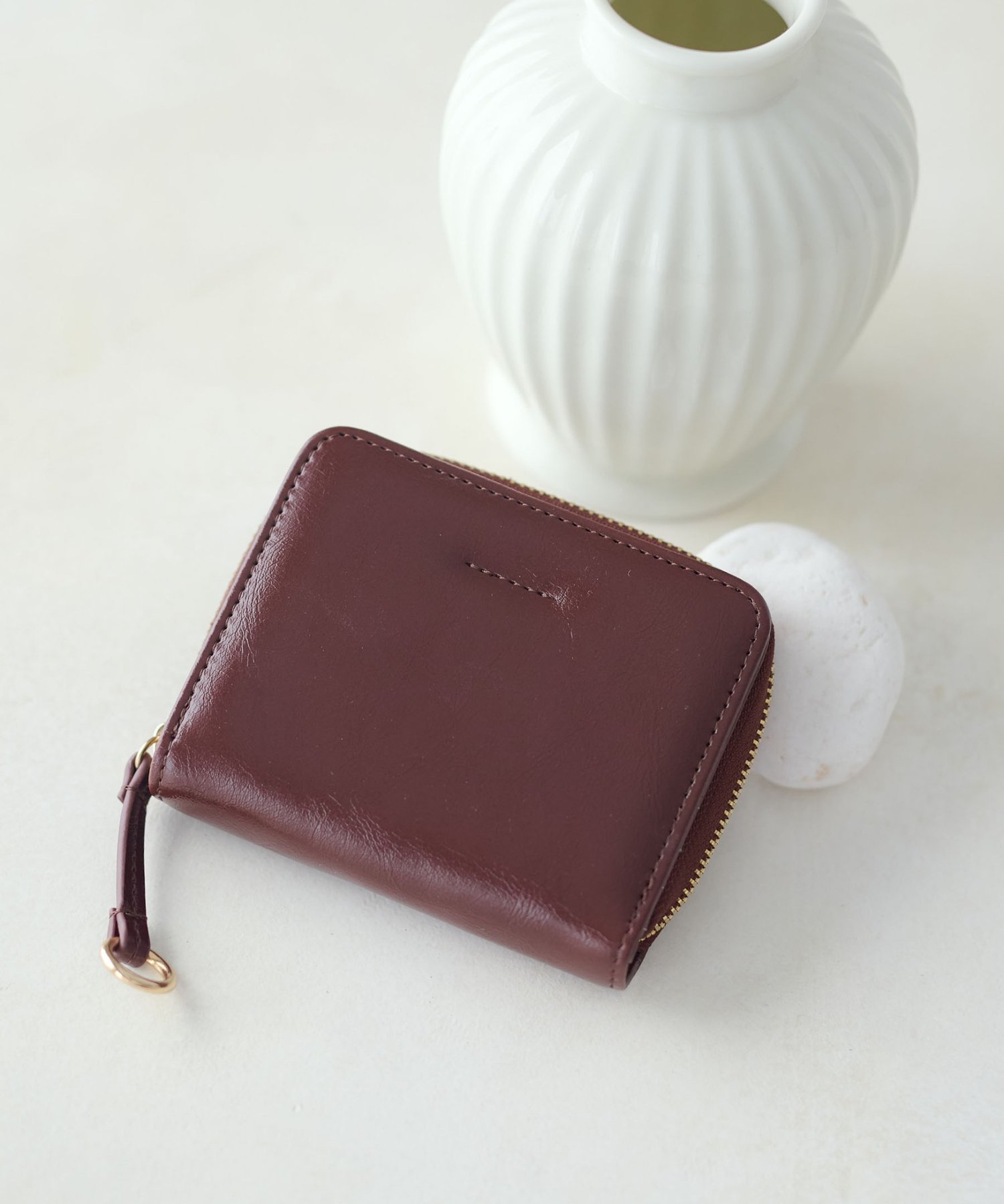 Discoat ステッチ二つ折りウォレット ディスコート 財布・ポーチ・ケース 財布 ブラウン ブラック【送料無料】