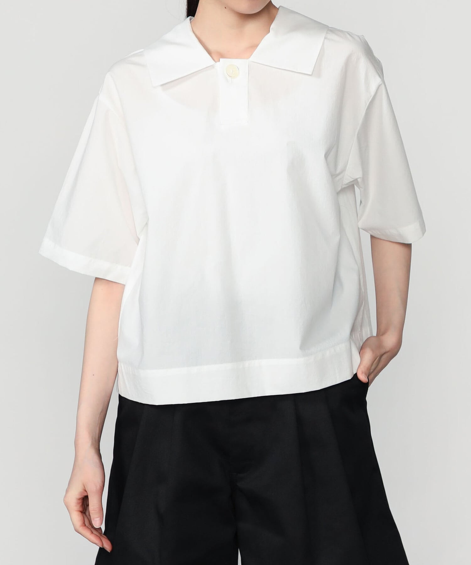 Bshop nicholson & nicholson ｜＜別注＞ショートスリーブ半袖シャツ WOMEN ビショップ トップス シャツ・ブラウス ブルー ネイビー ホワイト