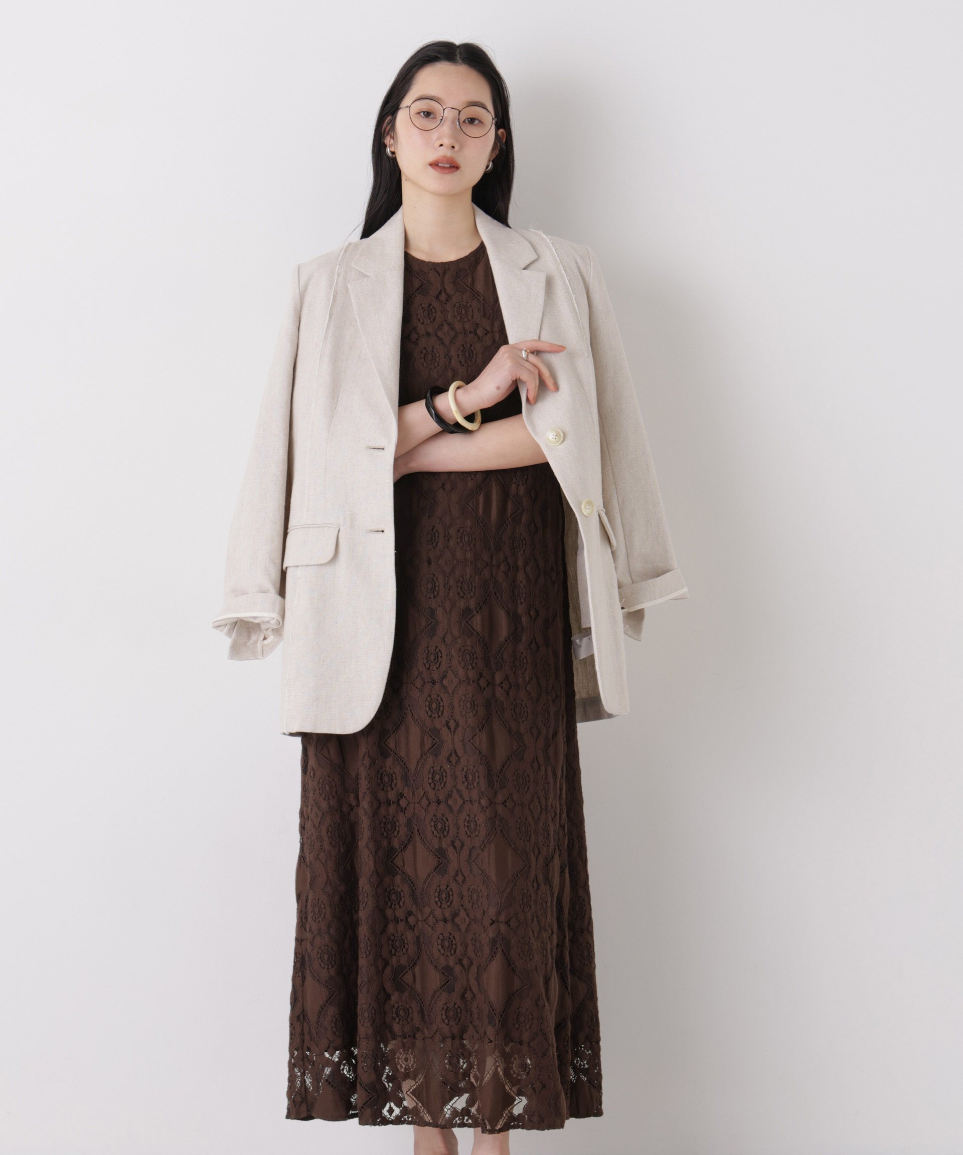 【SALE／30%OFF】NANO universe made in india レースアメスリワンピース ナノユニバース ワンピース・ドレス ワンピース ブラウン ブラック【送料無料】 stylife-15688753 Rakuten Fashion サンプル画像3