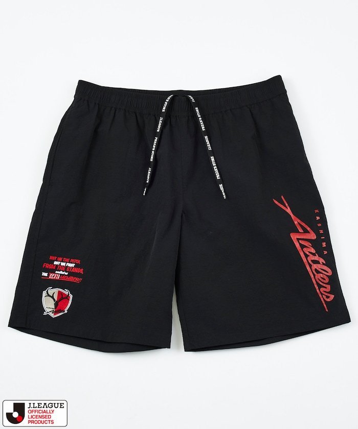 J.LEAGUE × FREAK'S STORE 別注 SUPPORTERS NYLON SHORTS【鹿島アントラーズ】 フリークスストア パンツ その他のパンツ グレー ブラック