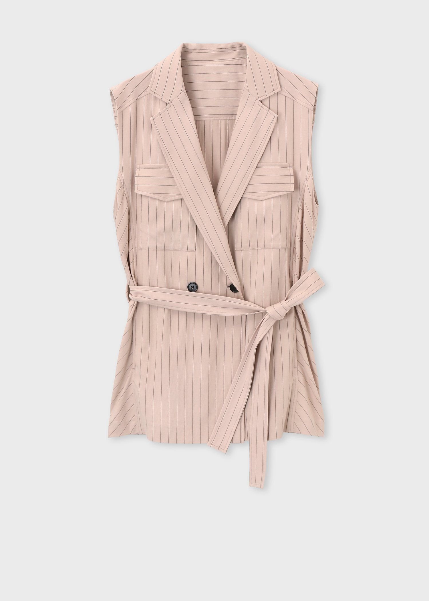 Paul Smith ウィメンズ ストライプ フラップポケット ジレ ポール・スミス ジャケット・アウター テーラードジャケット・ブレザー ベージュ【送料無料】