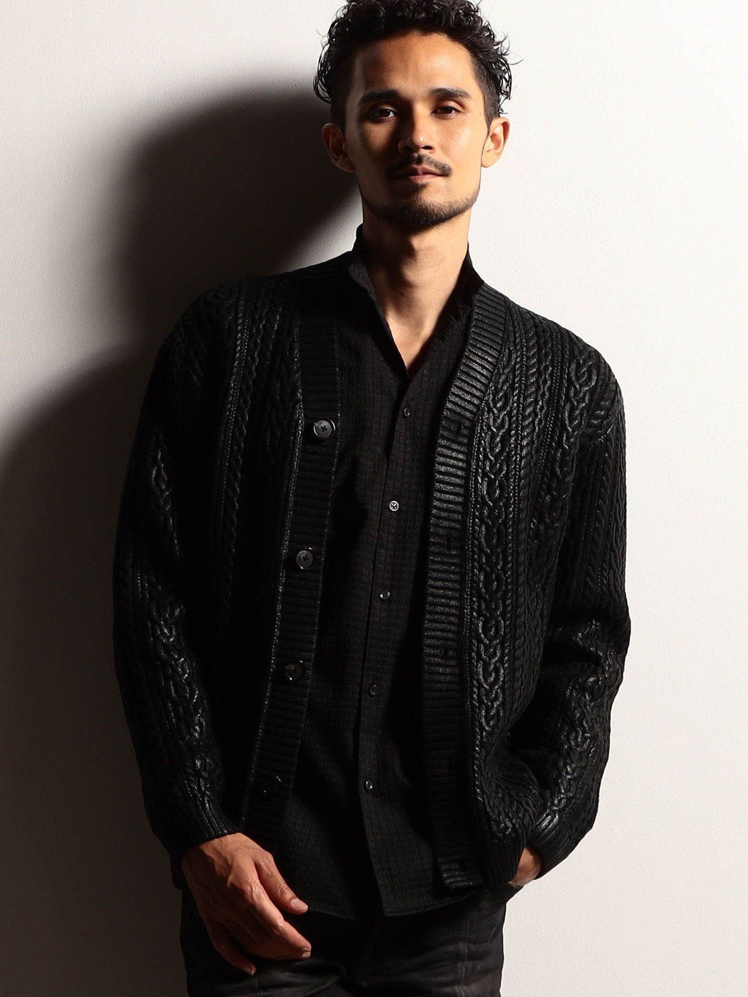 【SALE／73%OFF】NICOLE CLUB FOR MEN 【RIELABO】シャイニープリント ケーブルニットカーディガン ニ..