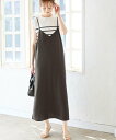 【SALE/20%OFF】ROPE' PICNIC プチローズアソートキャミワンピース ロペピクニック ワンピース・ドレス ワンピース グレー ブラック ベージ...