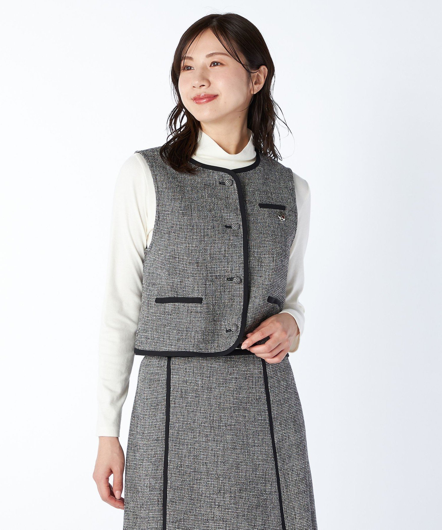 【SALE／43%OFF】KEITH 【Lサイズ】ライトツィードベスト キース トップス ベスト・ジレ グレー【送料..