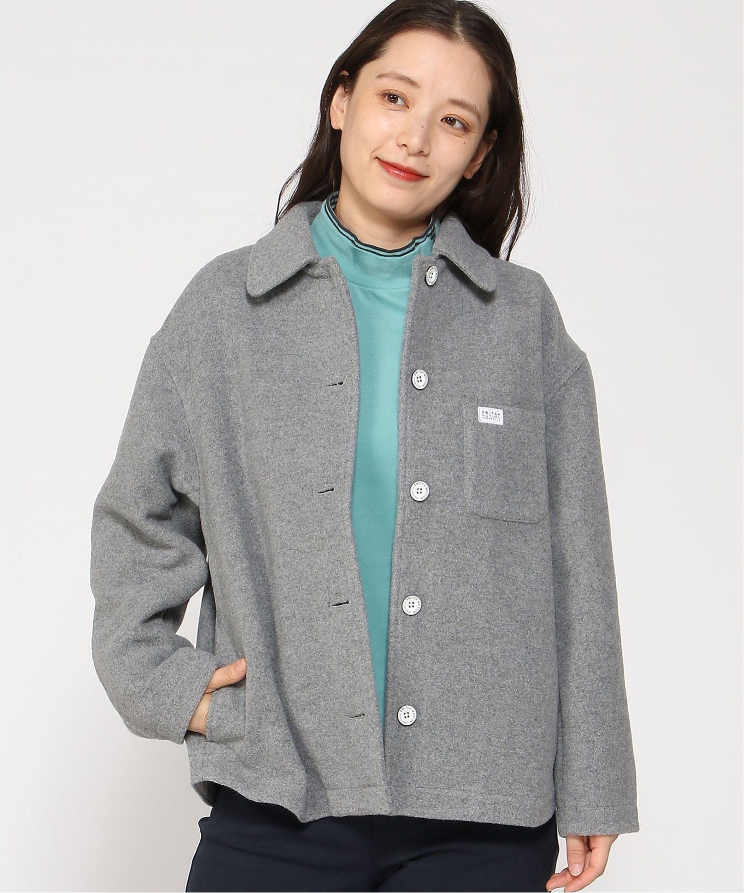 SWITCH MOTION CROCODILE (W)ウールブレンド CPO ジャケット クロコダイル ジャケット・アウター カバーオール・ワークジャケット ネイビー グレー【送料無料】