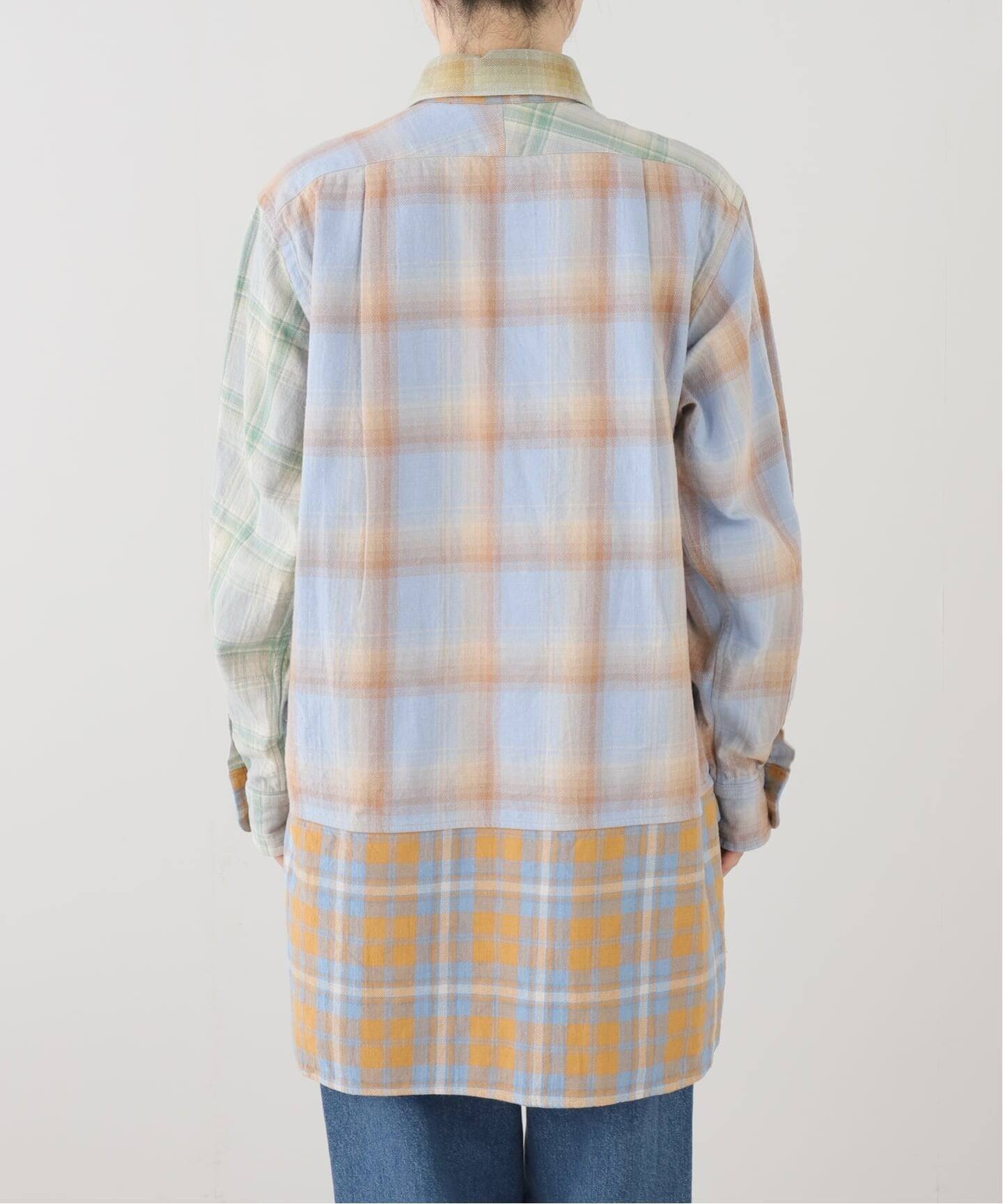 Nigel Cabourn グランパシャツクレイジーパターン フレームワーク トップス シャツ・ブラウス ブルー