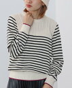 BEAMS HEART WOMEN 編地切替 ボーダーニット(ウォッシャブル) ビームス ハート トップス ニット ホワイト ベージュ ネイビー【送料無料】