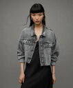 【SALE／30%OFF】ALLSAINTS W PIPER CROP DENIM JAC オールセインツ ジャケット・アウター デニムジャケット グレー【送料無料】