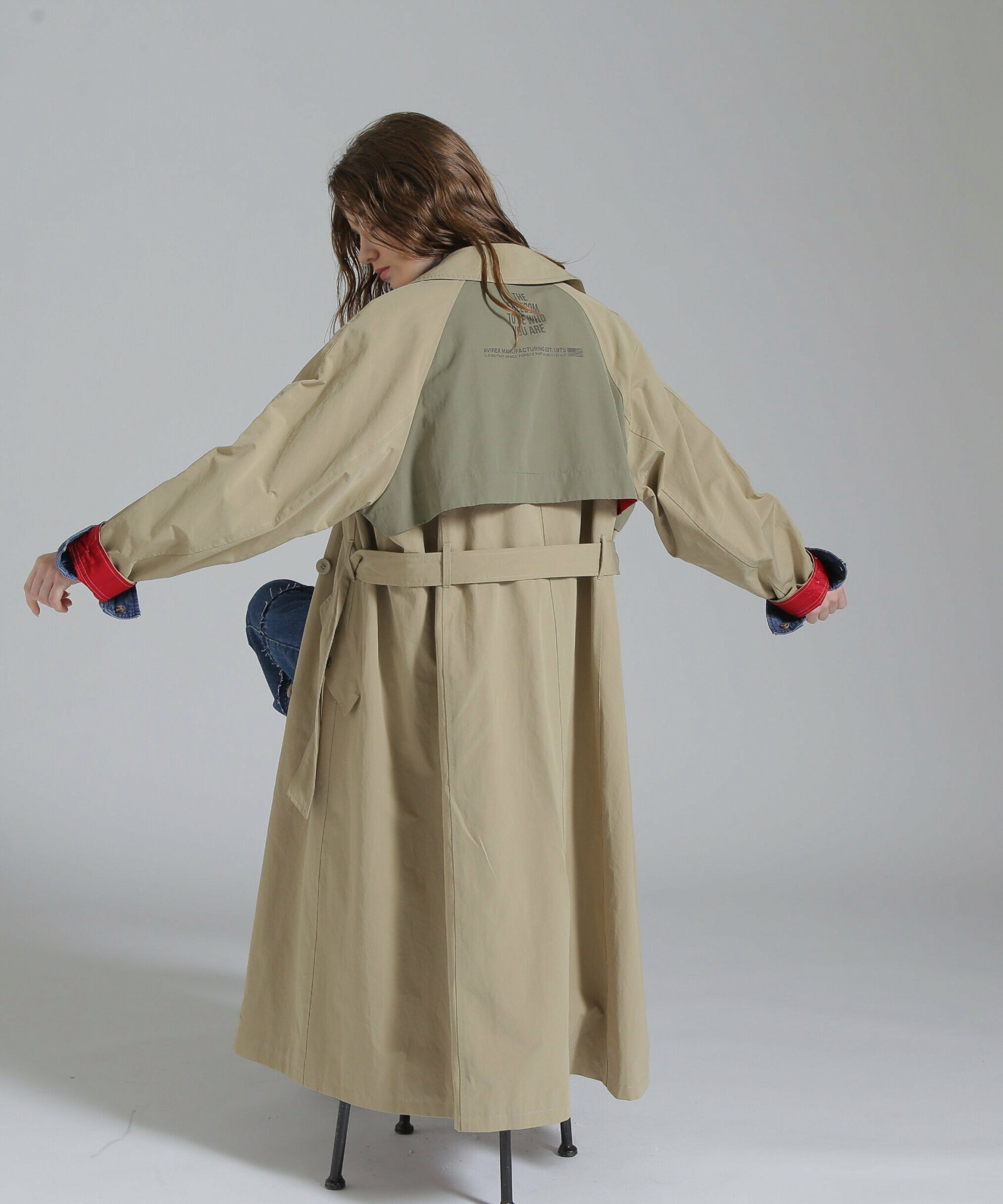 AVIREX COLOR SCHEME TRENCH COAT/カラースキーム トレンチコート アヴィレックス ジャケット・アウター その他のジャケット・アウター ベージュ グリーン【送料無料】
