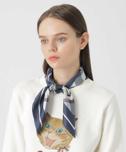 BLUE LABEL CRESTBRIDGE キャットプリントスカーフ ブルーレーベル / ブラックレーベル・クレストブリッジ ファッション雑貨 マフラー・ストール・ネックウォーマー ベージュ グリーン【送料無料】 BLUE LABEL CRESTBRIDGE キャットプリントスカーフ ブルーレーベル / ブラックレーベル・クレストブリッジ ファッション雑貨 マフラー・ストール・ネックウォーマー ベージュ グリーン【送料無料】