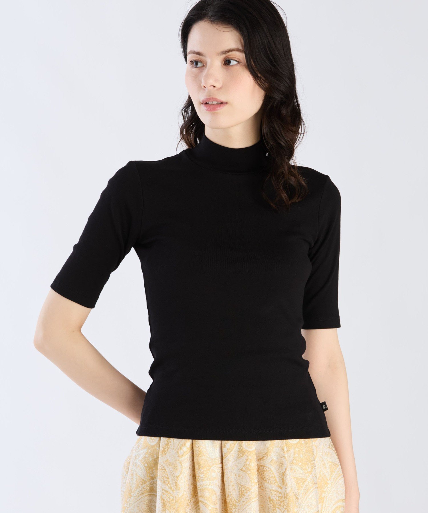 agnes b. FEMME オーガニックコットン 半袖 ハイネックTシャツ 