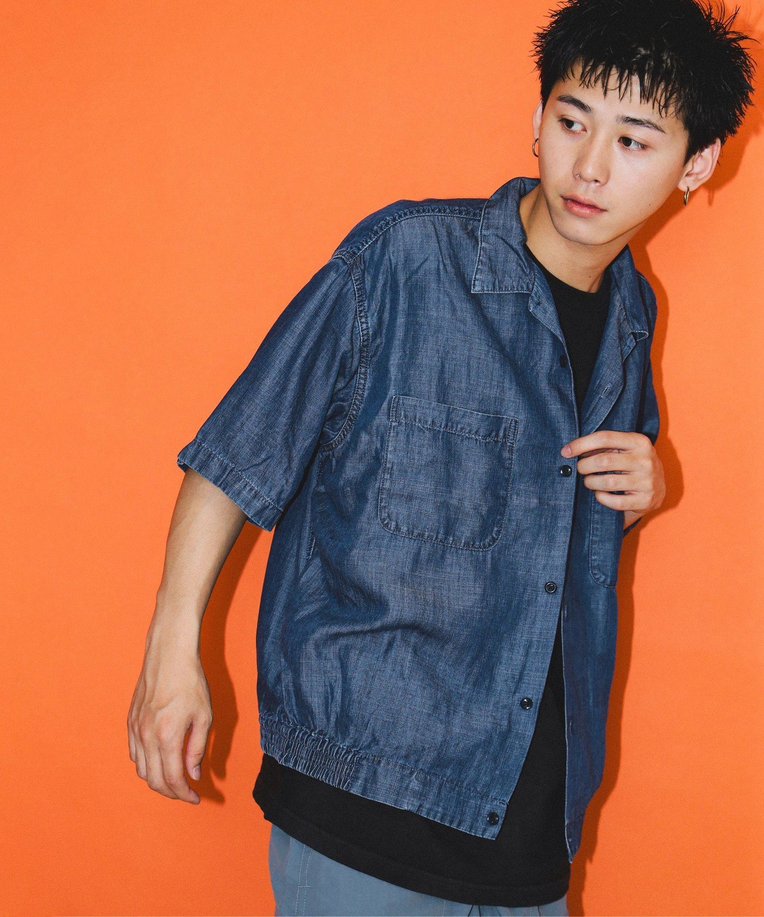 【SALE/30%OFF】BEAMS デニム クロップド シャツ ビームス アウトレット トップス シャツ・ブラウス ネイビー【送料無料】