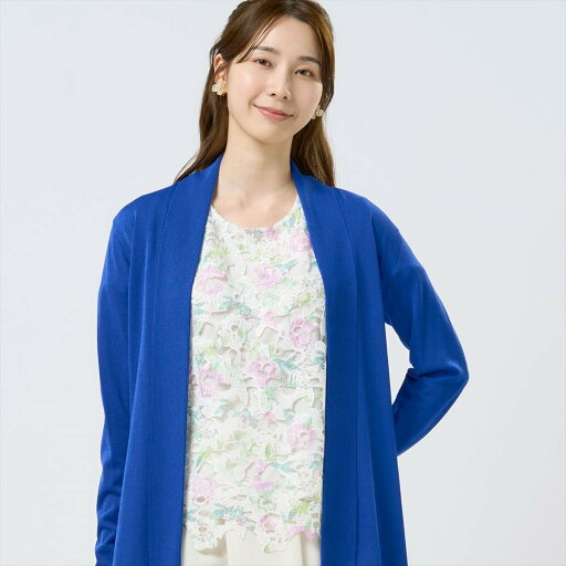 BRICK HOUSE by Tokyo Shirts ニット 前立リブトッパーカーディガン レディース BL05J100DD10X00-10 トーキョーシャツ トップス カーディガン ブルー【送料無料】 BRICK HOUSE by Tokyo Shirts ニット 前立リブトッパーカーディガン レディース BL05J100DD10X00-10 トーキョーシャツ トップス カーディガン ブルー【送料無料】