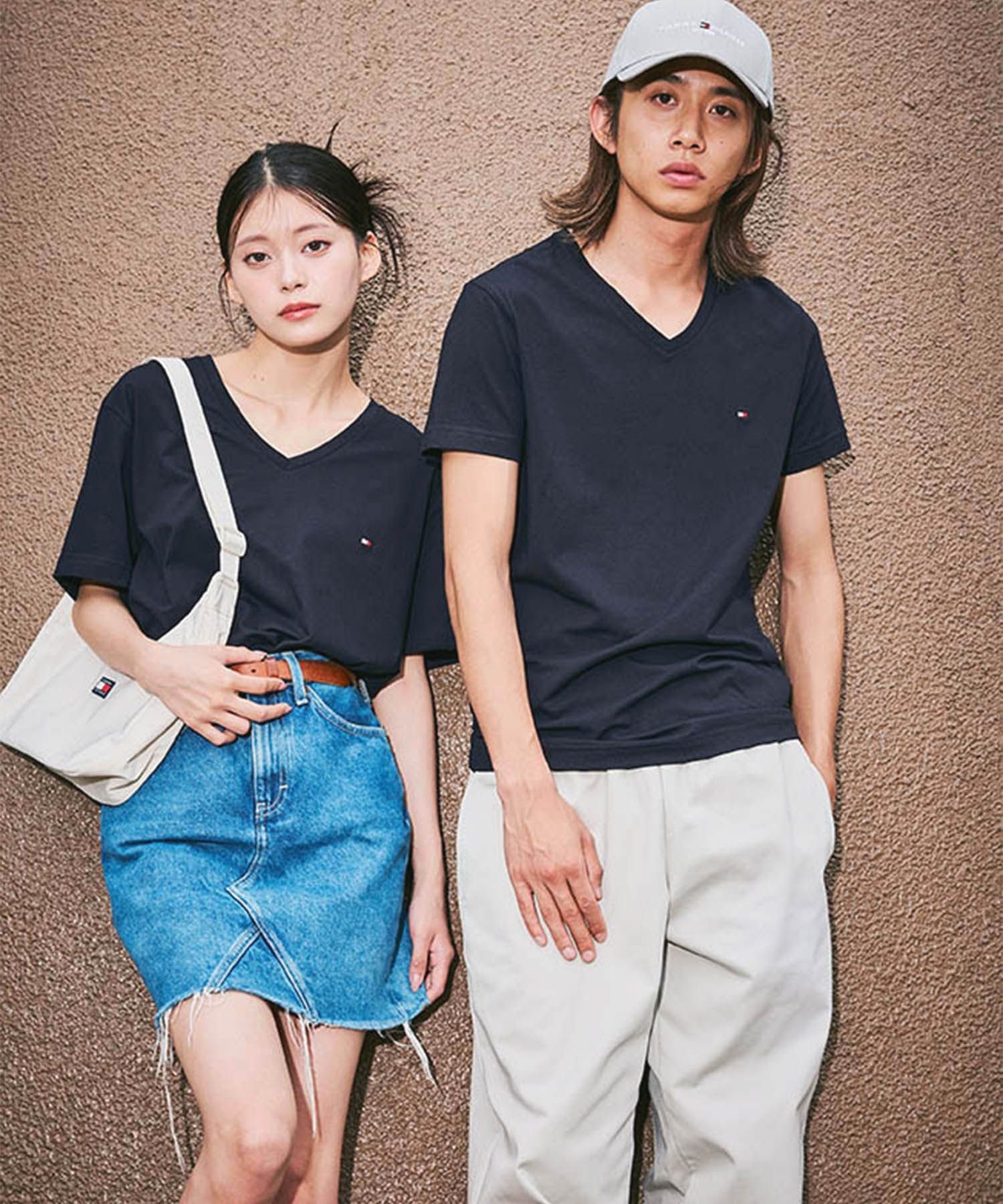 コアストレッチスリムVネックTシャツ トミーヒルフィガー トップス カットソー・Tシャツ ネイビー ホワイト ブラック