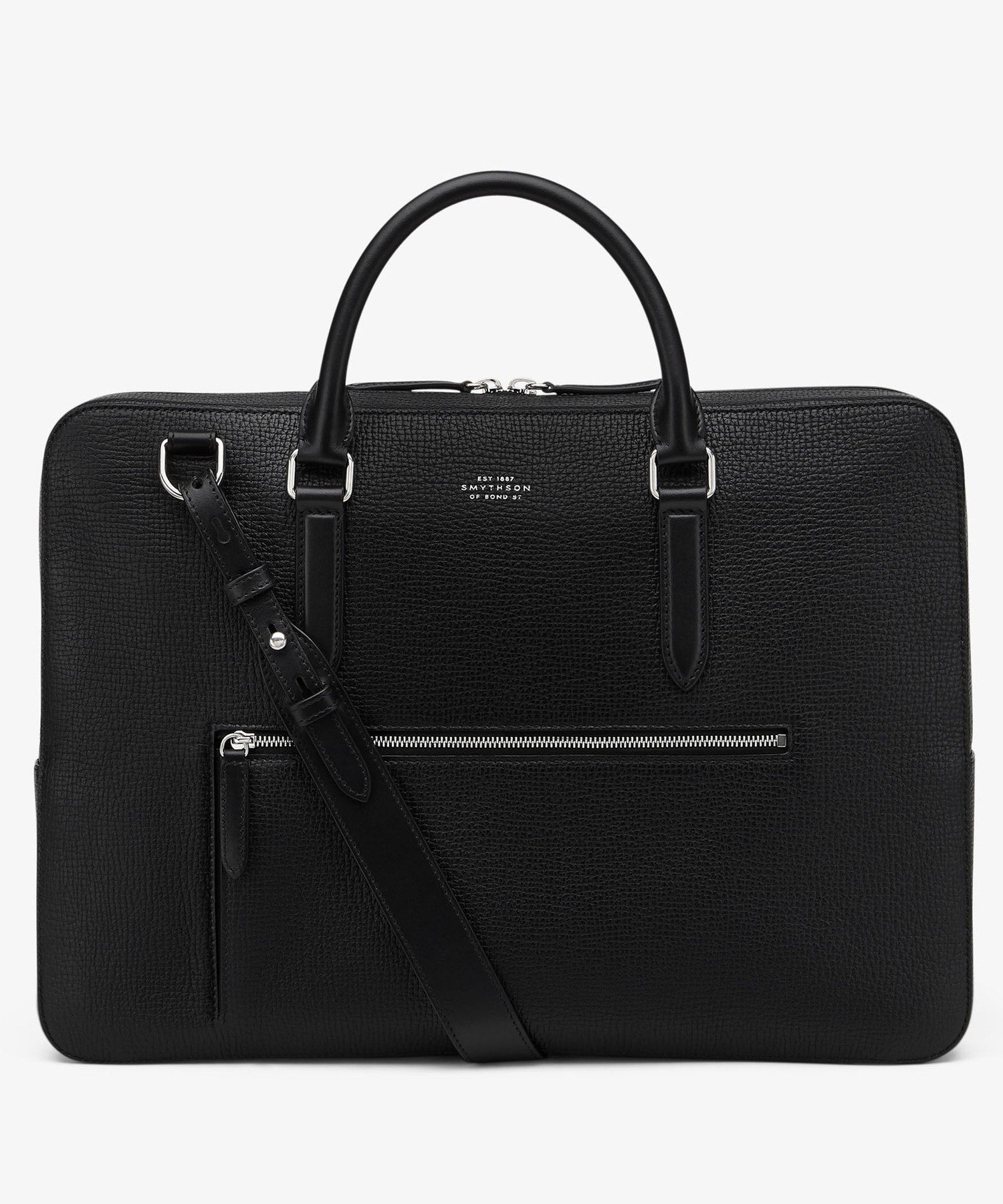 SMYTHSON Ludlow Slim Brief Case Zip Front スマイソン バッグ ビジネスバッグ・ブリーフケース ブラック【送料無料】
