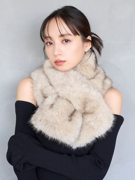 SNIDEL ファーティペット スナイデル ファッション雑貨 マフラー・ストール・ネックウォーマー グレー【送料無料】のサムネイル