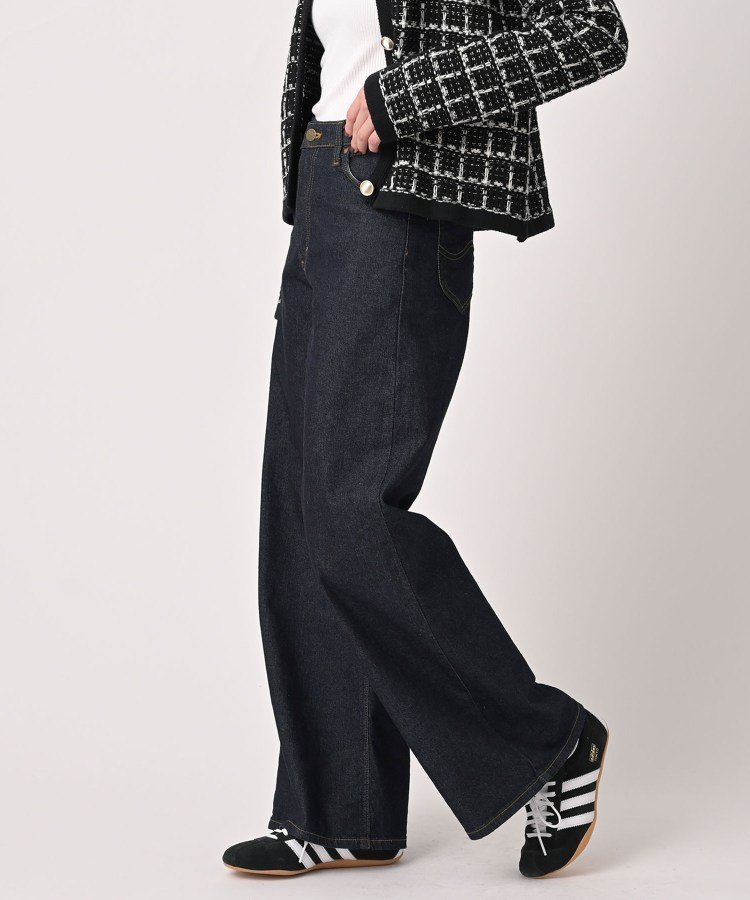 UNTITLED 【LEE】STANDARD WARDROBE ワイドパンツ アンタイトル パンツ ジーンズ・デニムパンツ ネイビー【送料無料】
