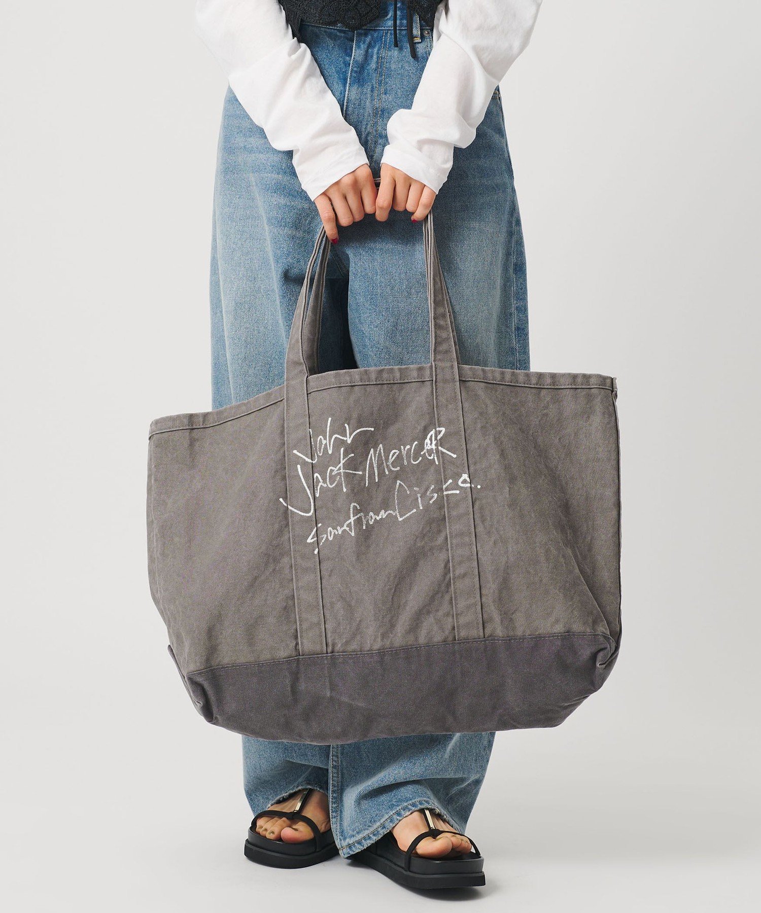 【SALE／40%OFF】BEAUTY&YOUTH UNITED ARROWS 【別注】＜J.J. mercer＞キャンバス ウォッシュド トートバッグ ビューティー＆ユース　ユナイテッドアローズ バッグ トートバッグ グリーン グレー【送料無料】 stylife-15551775 Rakuten Fashion サンプル画像3