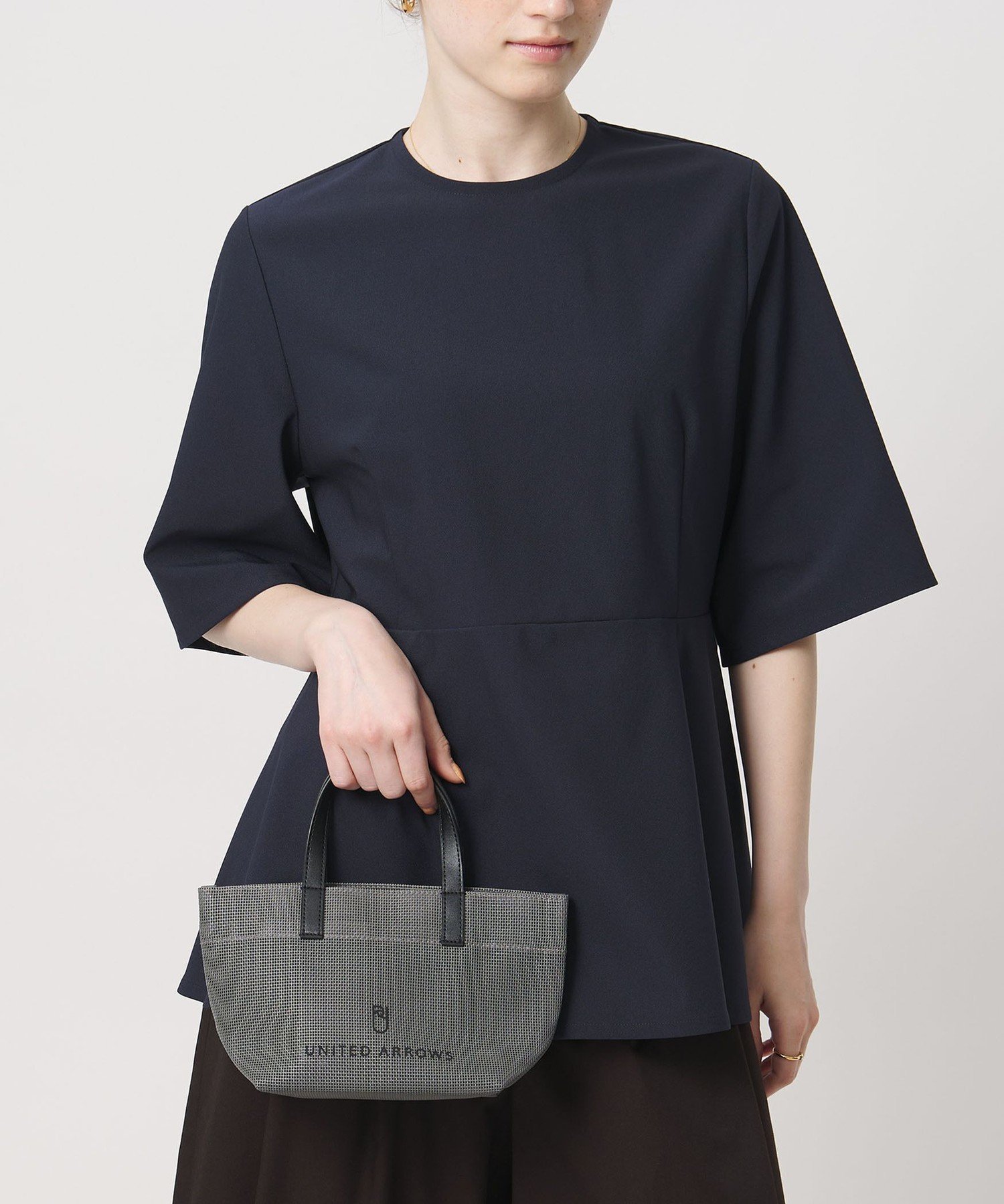 【SALE／50%OFF】UNITED ARROWS コンビ メッシュ トートバッグ S ユナイテッドアローズ バッグ トートバッグ ブラック ベージュ ネイビー グレー