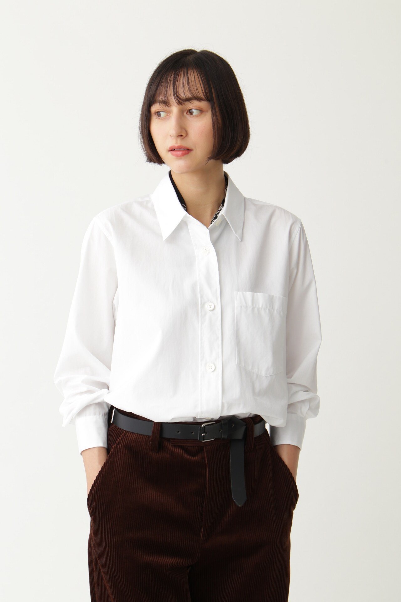 MARGARET HOWELL PLAIN COTTON POPLIN マーガレット・ハウエル シャツ/ブラウス 長袖シャツ ホワイト【送料無料】