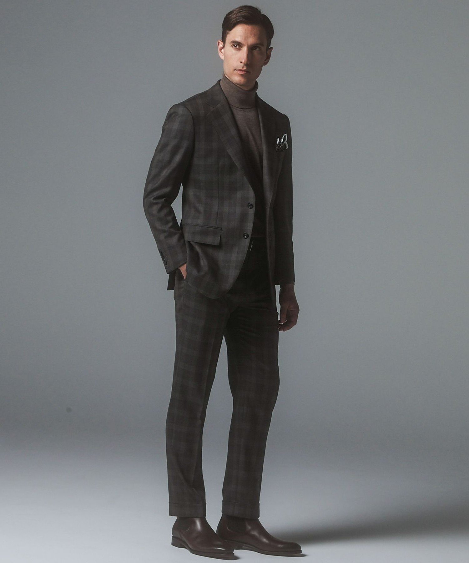 【SALE/20%OFF】GOTAIRIKU 【CANONICO/カノニコ】 リベンジ 150's 通年スーツ(ブラウン×チェック) ゴタイリク スーツ・フォー...