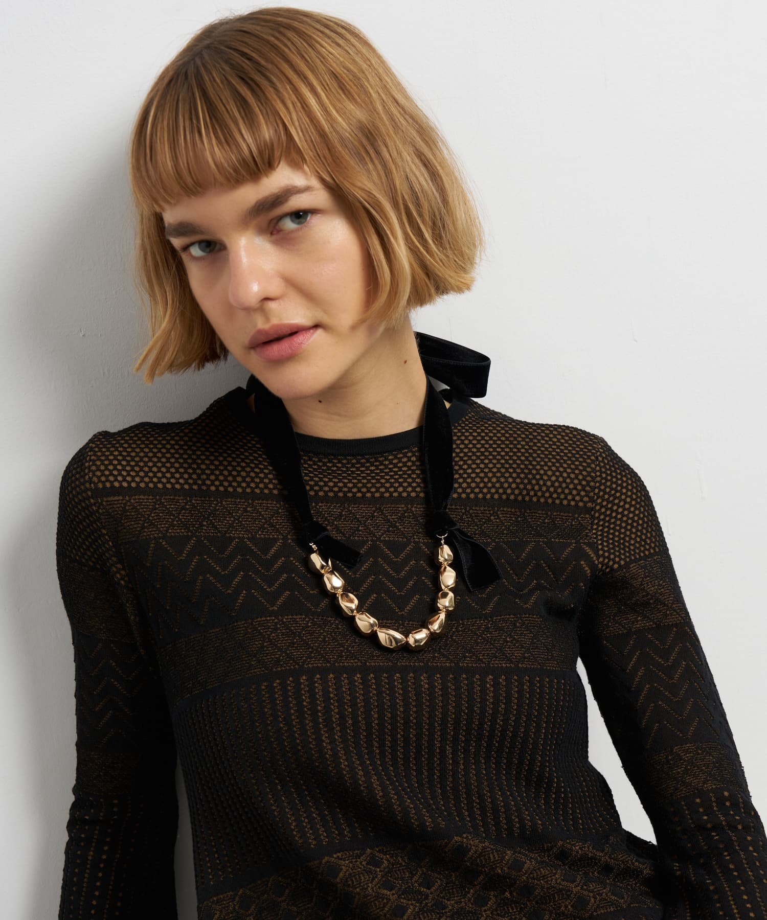 LANVIN en Bleu ベルベットリボンネックレス ランバンオンブルー アクセサリー・腕時計 その他のアクセサリー・腕時計 ゴールド【送料無料】