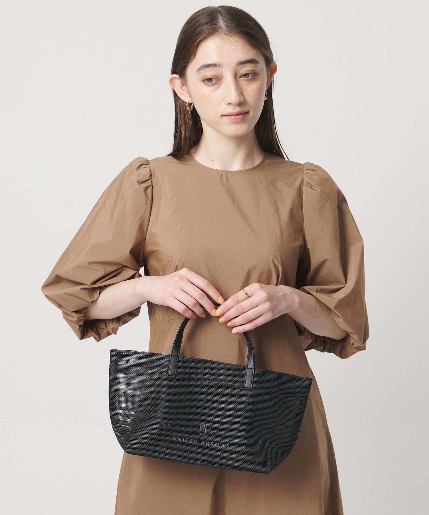 UNITED ARROWS コンビ メッシュ トートバッグ M ユナイテッドアローズ バッグ トートバッグ ベージュ ネイビー グレー ブラック【送料無料】