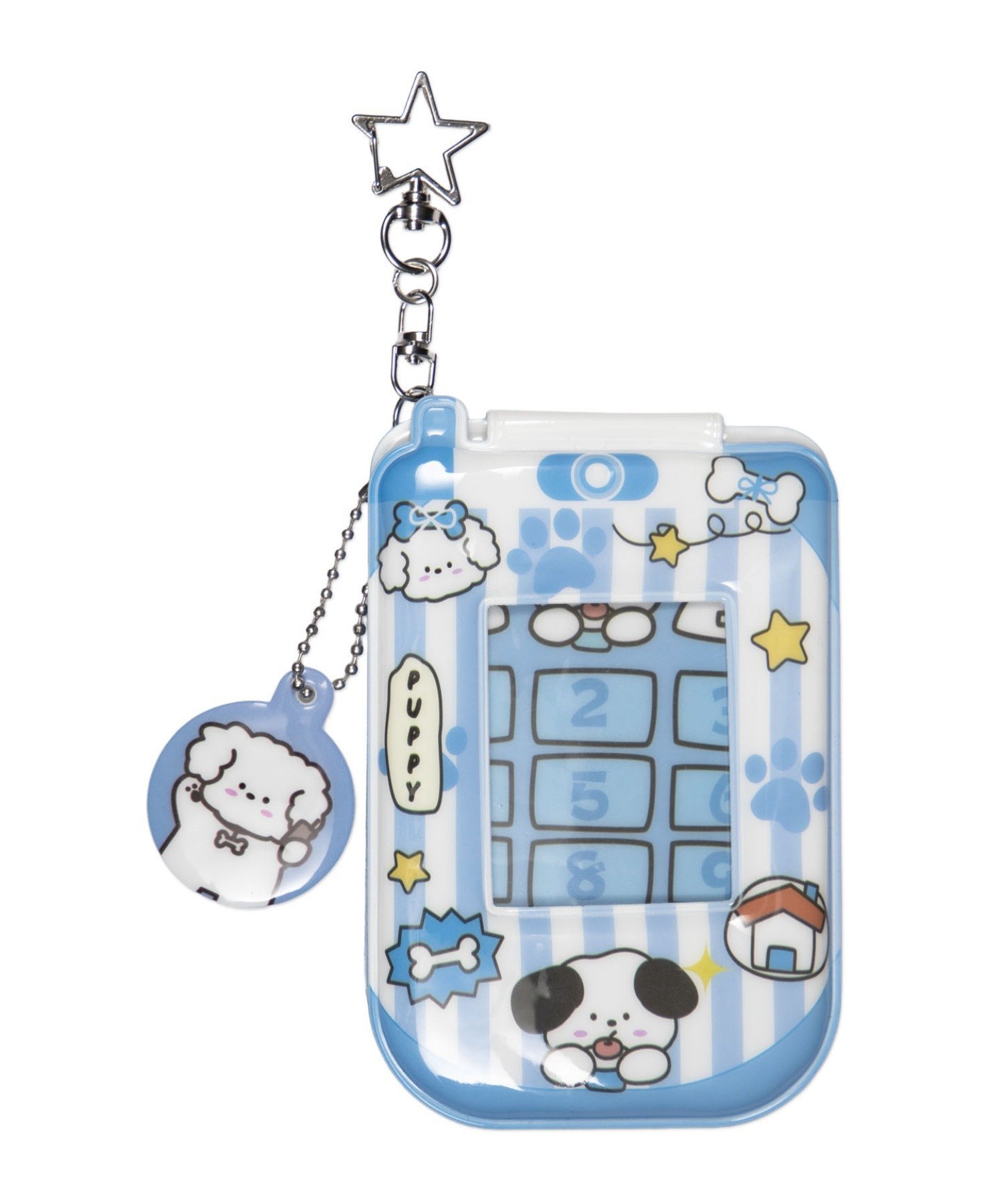 WEGO LADY'S Charm-Attached Loose Animal Flip Phone Card Holder Keychain (Wego Fashion Accessories, Other Fashion Accessories) Available in Purple, Yellow, Pink, and Blue.