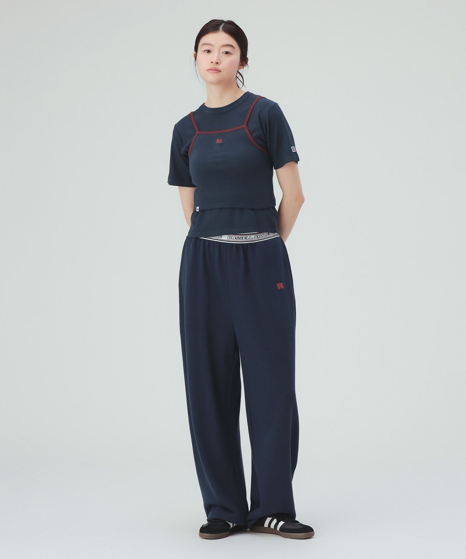WOMEN 【EXCLUSIVE】RUSSELL ATHLETIC / キャミソール * Tシャツ(セットアイテム) ビームス ハート トップス カットソー・Tシャツ ネイビー グリーン