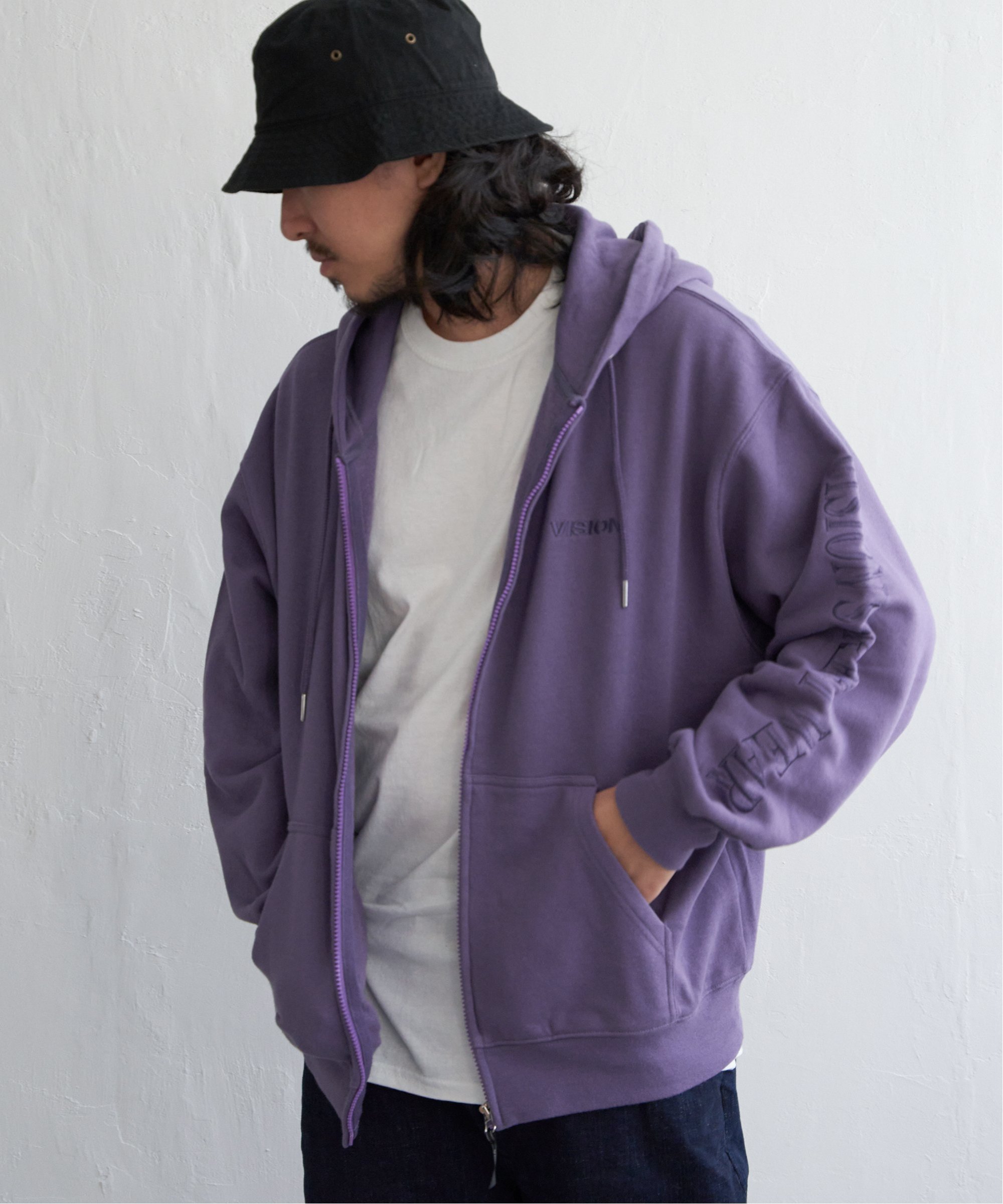 【SALE／20%OFF】VENCE share style VISION STREET WEAR ビジョンストリートウェア マグロゴジップパーカー ヴァンス エクスチェンジ トップス パーカー・フーディー パープル ホワイト グレー ブラック【送料無料】