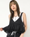 【SALE/33%OFF】RNA B2813 デニムティアードキャミ アールエヌエー トップス キャミソール ネイビー ブラック【送料無料】