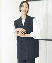 【SALE/30%OFF】MICHEL KLEIN ストレッチダブルブレストジレ(セットアップ対応) ミッシェルクラン トップス ベスト・ジレ グレー ネイビー...