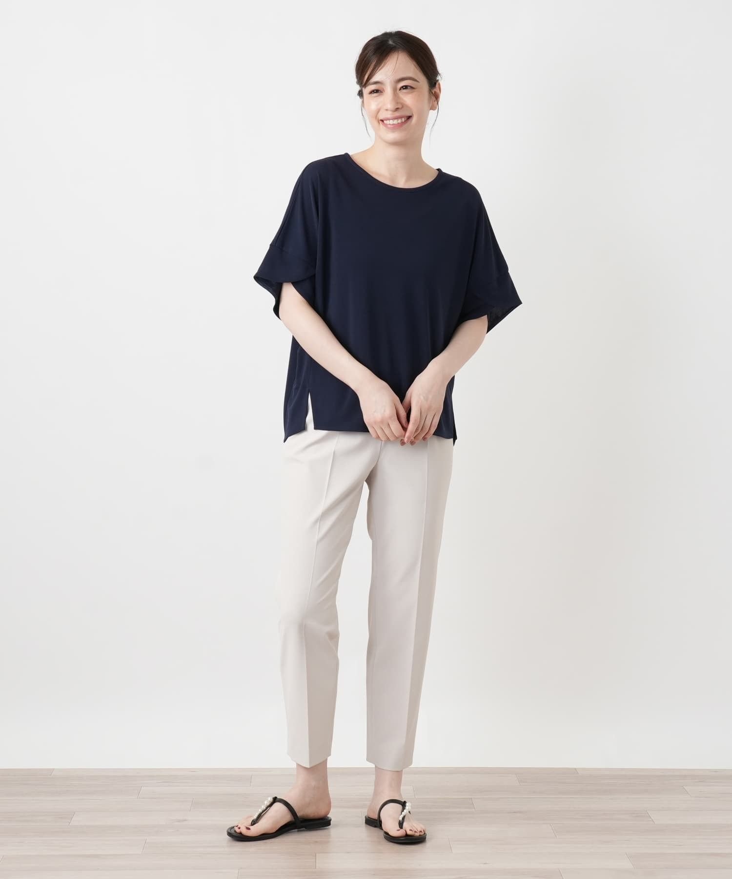Leilian ドルマンスリーブブラウス【Leilian WHITE LABEL】 レリアン トップス シャツ・ブラウス ブラウン ネイビー